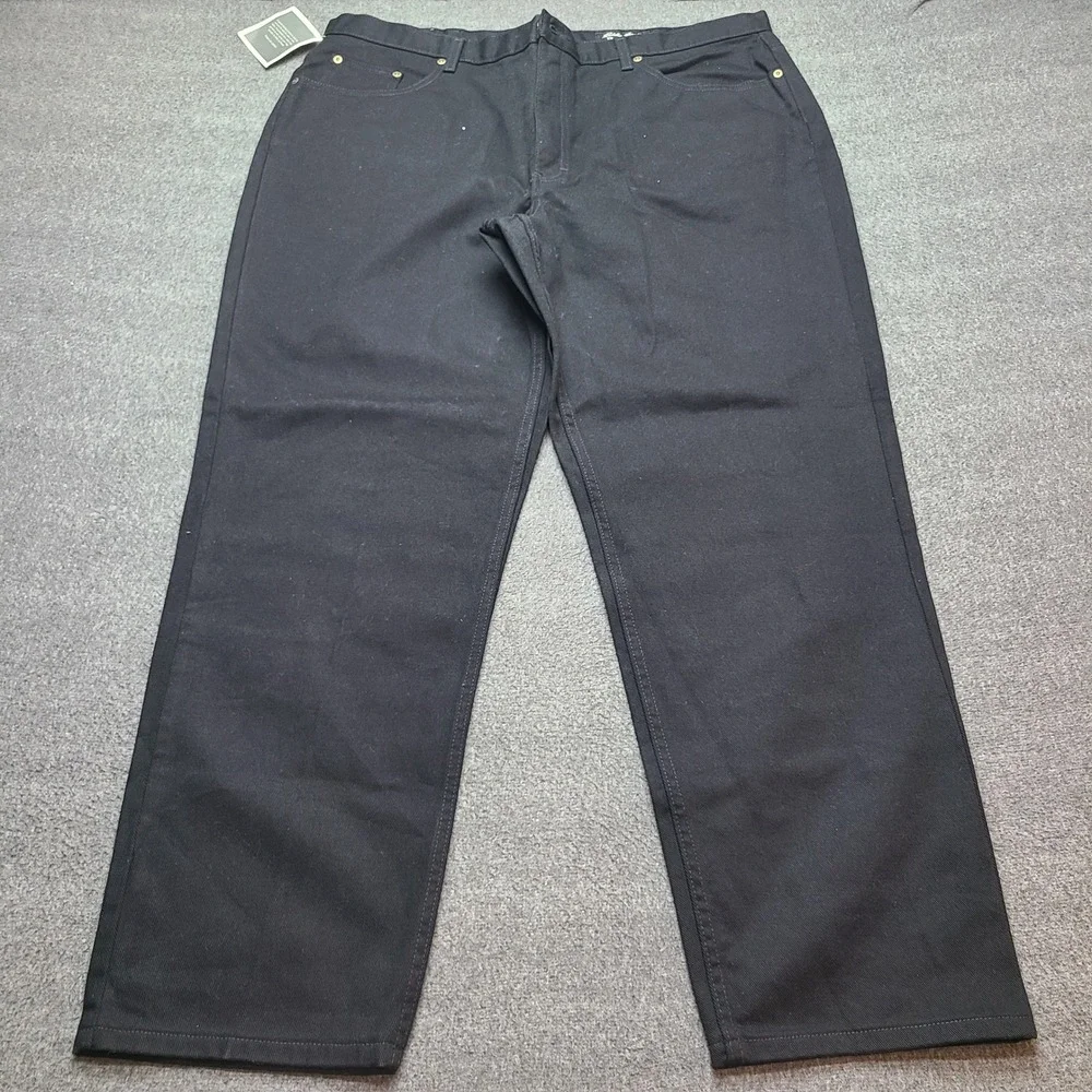 Eddie Bauer‎ Mens Loose Fit Black Denim Jeans Size 42x32 Cotton